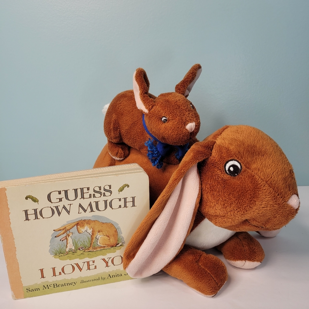 Guess How Much I Love You Board Book Rabbit and Baby Bunny Plush Stuffed Animals
